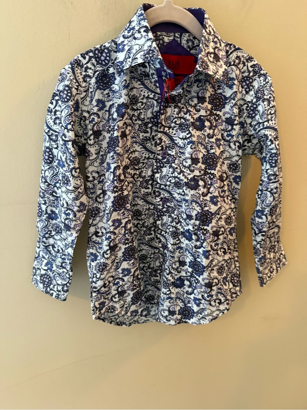 Elie Balleh paisley print button flip cuff shirt size 4 toddler boy NWT